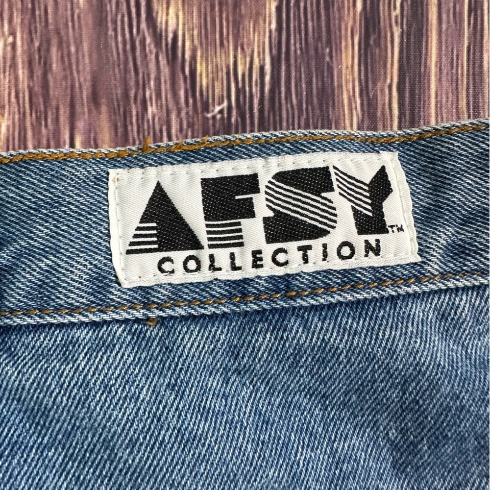 Women’s Vintage 80’s AFSY Embroidered Patchwork Denim Jean Shorts Deadstock - Picture 4 of 8